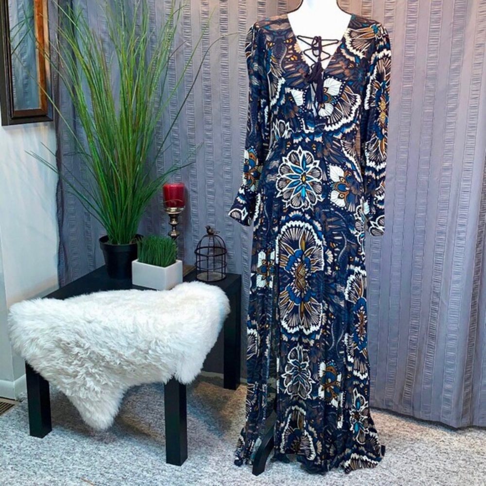 H&M Boho Long-sleeve Dress